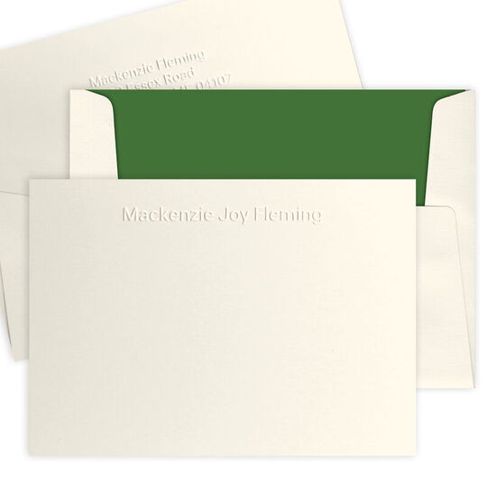 Luxury Mackenzie Flat Note Card Collection - Embossed